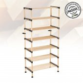 SEOWOOD AHŞAP 7 KATLI AYAKKABILIK ÇOK AMAÇLI MODÜLER RAF  57 CM GENİŞLİK - 2