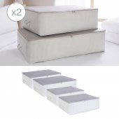Ocean Home Textile 4lü Gri Renk Stuff & Things Baza Altı Hurç Set - 1