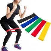 5 Kademeli Set Pilates Band Pilates Bandı Aerobik Yoga Direnç Lastiği Pilates Lastigi Plates Bant - 1