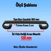 Barida Mobilya Mutfak Dolap Dolabı Çekmece Kulpu Kulbu Mat Siyah Metal (128 MM-12.8 CM) Kulpları - 3