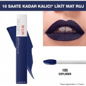 Maybelline New York Super Stay Matte Ink Likit Mat Ruj - 105 Explorer - Lacivert - 2