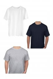 Blues Pamuk Likra Yarı Oversize Fit Yuvarlak Yaka T-Shirt 3lü - 2