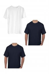 Blues Pamuk Likra Yarı Oversize Fit Yuvarlak Yaka T-Shirt 3lü - 4