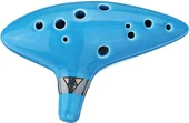 Valkyrie Ocarina 12 Delik Ocarina Seramik Alto C Ocarina Flüt Mavi Ocarina Sualtı Müzik Nefesli Enstrüman Mavi - 1