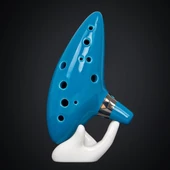 Valkyrie Ocarina 12 Delik Ocarina Seramik Alto C Ocarina Flüt Mavi Ocarina Sualtı Müzik Nefesli Enstrüman Mavi - 4