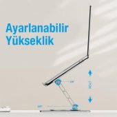 Coofbe 11-17 İnch Yükseklik Ayarlamalı, Katlanabilir Tablet ve Laptop Standı, 360 Derece Dönebilen - 2