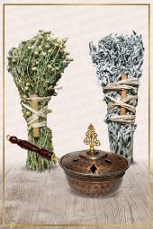 Bakır Tütsülük Tava No:1 Demet Üzerlik Ve Adaçayı Tütsüsü - 1