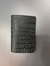 Ülke İsimleri Baskılı Siyah Deri Pasaport Kılıfı thumbnail 1