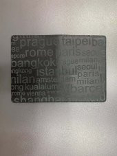 Ülke İsimleri Baskılı Siyah Deri Pasaport Kılıfı thumbnail 3