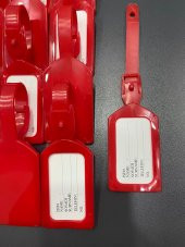 Kırmızı 25 adet Bagaj Etiketi , İsimlik ,Kartlık , Çanta Etiketi - 2