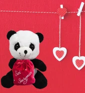 14 Şubat  Özel "Seni Seviyorum" Keseli Sevimli Panda-40 cm thumbnail 4