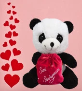 14 Şubat  Özel "Seni Seviyorum" Keseli Sevimli Panda-40 cm thumbnail 6