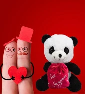 14 Şubat  Özel: Çikolatalı "Seni Seviyorum" Keseli Sevimli Panda-40 cm - 2