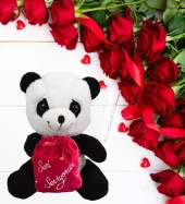 14 Şubat  Özel: Çikolatalı "Seni Seviyorum" Keseli Sevimli Panda-40 cm - 3