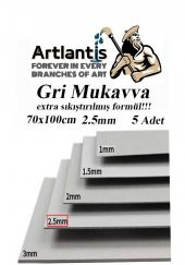 Mukavva Gri 2.5 mm 70x100 cm 5 Adet Sert Karton Ekstra Sıkıştırılmış 70*100 Mukavva Gri Renkli 5 Adet - 1