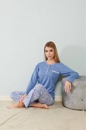 BLUES MODA Fapi Pamuklu Pijama Takımı - 5
