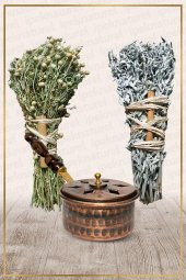 Bakır Tütsülük Tava No:12 Demet Üzerlik Ve Adaçayı Tütsüsü - 1