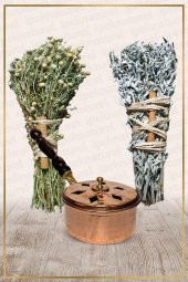 Bakır Tütsülük Tava No:13 Demet Üzerlik Ve Adaçayı Tütsüsü - 1