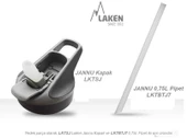 Laken Çelik 18/8 Jannu Termos Şişe 0,75L - Mavi LKTJ7A - 4