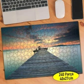 Gün Batımı Deniz İskelesi 240 Parça Puzzle Yapboz-121077676 - 1