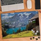 Mavi Göl Etrafında Dağ Manzarası 240 Parça Puzzle Yapboz-75227 - 1