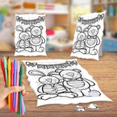 Tavşan ve Ayıcık Boyama Puzzle Tablo Çocuk Eğitici Yapboz - 1
