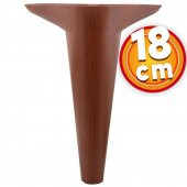 Lüks Mobilya Kanepe Sehpa Puf Koltuk Ayağı 18 cm Kahverengi Ahşap Desenli Baza Ayak thumbnail 1
