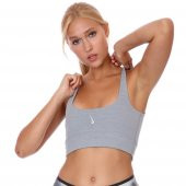 Crop Tank Kadın Gri Antrenman Atlet CV0576-073 - 2