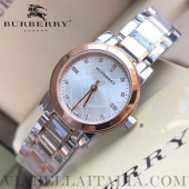 Burberry The City BU9214 Diamond Rose Gold Ve Gümüş Kordonlu Kadın Kol Saat - 6