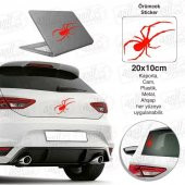 Zehirli Örümcek Kırmızı Sticker, Oto, Araba, Araç, Etiket, Aksesuar, Tuning, Modifiye, Arma - 1