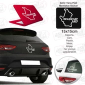 Nevşehir İli 50 Plaka Kodu Harita Memleket Beyaz Yarış Pisti Sticker - Oto Araba Etiket, Aksesuar - 1