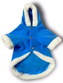 Blue Furry Kapşonlu Sweatshirt Ceket Kedi Süeteri Kıyafeti - 6