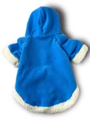 Blue Furry Kapşonlu Sweatshirt Ceket Kedi Süeteri Kıyafeti - 7