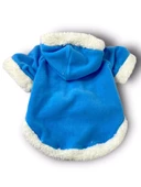 Blue Furry Kapşonlu Sweatshirt Ceket Kedi Süeteri Kıyafeti - 8