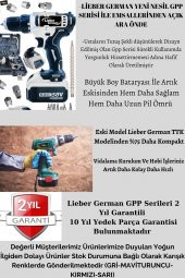 Lieber German Alman Pro 14.4 Volt 2 Amper Bakır Sargılı Motor Metal Şanzumanlı Çift Akülü Şarjlı Vidalama Matkap - 2
