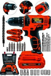 Lieber German 12 V 1.5Ah Lokma Setli Çift Metal Şanzuman Bakır Sargılı Motor Şarjlı Çift Akülü Vidalama Matkap - 1