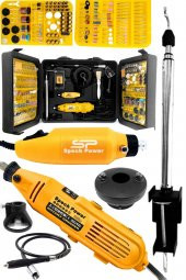 Spech Power Çift Makineli 450w Profesyonel Gravür Seti Kalıpçı Taşlama 450 Parça Aksesuar Seti Hediyeli - 1