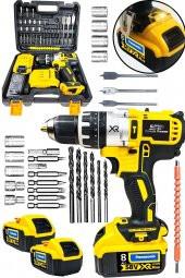 Spech Power 14.4 V 3ah Bakır Sargı Metal Şanzuman 30 Parça Multi Set Hediyeli Çift Akülü Darbeli Matkap - 1