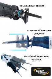 Lieber German 2400 Watt Devir Ayarlı 8 Bıçaklı Bakır Sargılı Beton Tuğla Kemik Kesme Tilki Kuyruğu Makinesi - 2