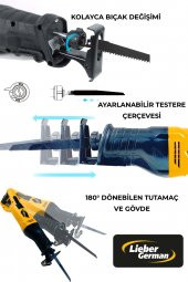 Lieber German 2400 Watt Devir Ayarlı 8 Bıçaklı Bakır Sargılı Beton Tuğla Kemik Kesme Tilki Kuyruğu Makinesi - 2