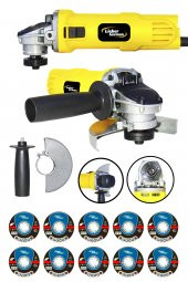 Lieber German Bakır Sargılı 1500 W 115 Mm Spiral Avuç Içi Kesme Ve Taşlama Makinası 10 Kesme Taşı Hediye - 1