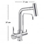 Venita Spiralli Çift Fonksiyonlu Arıtmalı Mutfak Bataryası İnci - 2