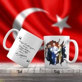 Takım Elbiseli Modern Mustafa Kemal Atatürk ve Unutulmayan Sözleri -Kupa Bardak - 1
