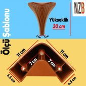 Lüks Mobilya Kanepe Sehpa TV Ünitesi Koltuk Puf Ayağı 20 cm Kahverengi Baza Ayak thumbnail 5