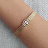 Baget taşlı altın italyan bileklik 15 gram thumbnail 1