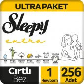 Sleepy Extra Günlük Aktivite Ultra Paket Bebek Bezi 1 Numara Yenidoğan 256 Adet - 1