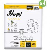 Sleepy Extra Günlük Aktivite Ultra Paket Bebek Bezi 1 Numara Yenidoğan 256 Adet - 2