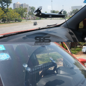 S12 Cam İçi Vantuzlu Polis Çakarı 12 Led  Kırmızı Mavi Beyaz Çakmaklık Girişli Ön Arka Cam - 3