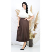 SORALLİNE KADIN PLİSOLEY ETEK 781 KAHVERENGİ - 3