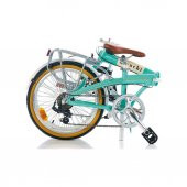 Bianchi Folding Vintage 7 Vites Katlanabilir Bisiklet - Celeste-Krem - 4